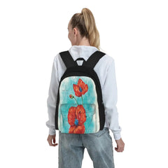 Watercolor Red Poppies Backpacks Men's Backpacks Bags For Women