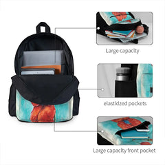 Watercolor Red Poppies Backpacks Men's Backpacks Bags For Women