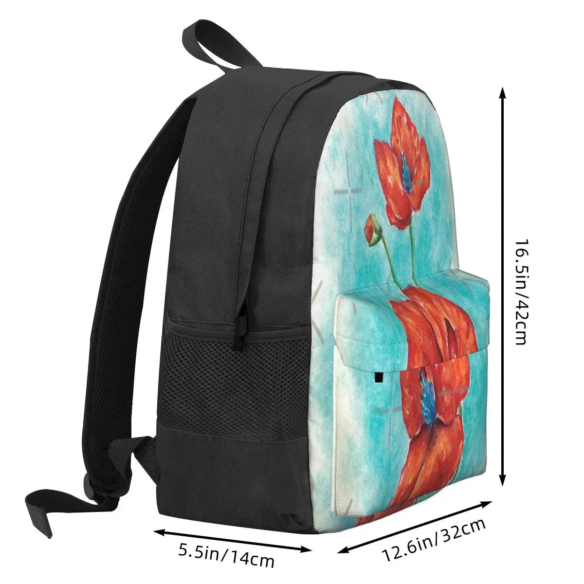 Watercolor Red Poppies Backpacks Men's Backpacks Bags For Women