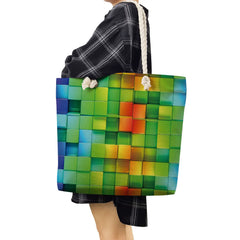Watercolor Shoulder Strap Handbag Travel Thick Rope Bag Female High Capacity Sho