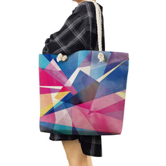 Watercolor Tote Bag Bright Colors Print Handbags For Women