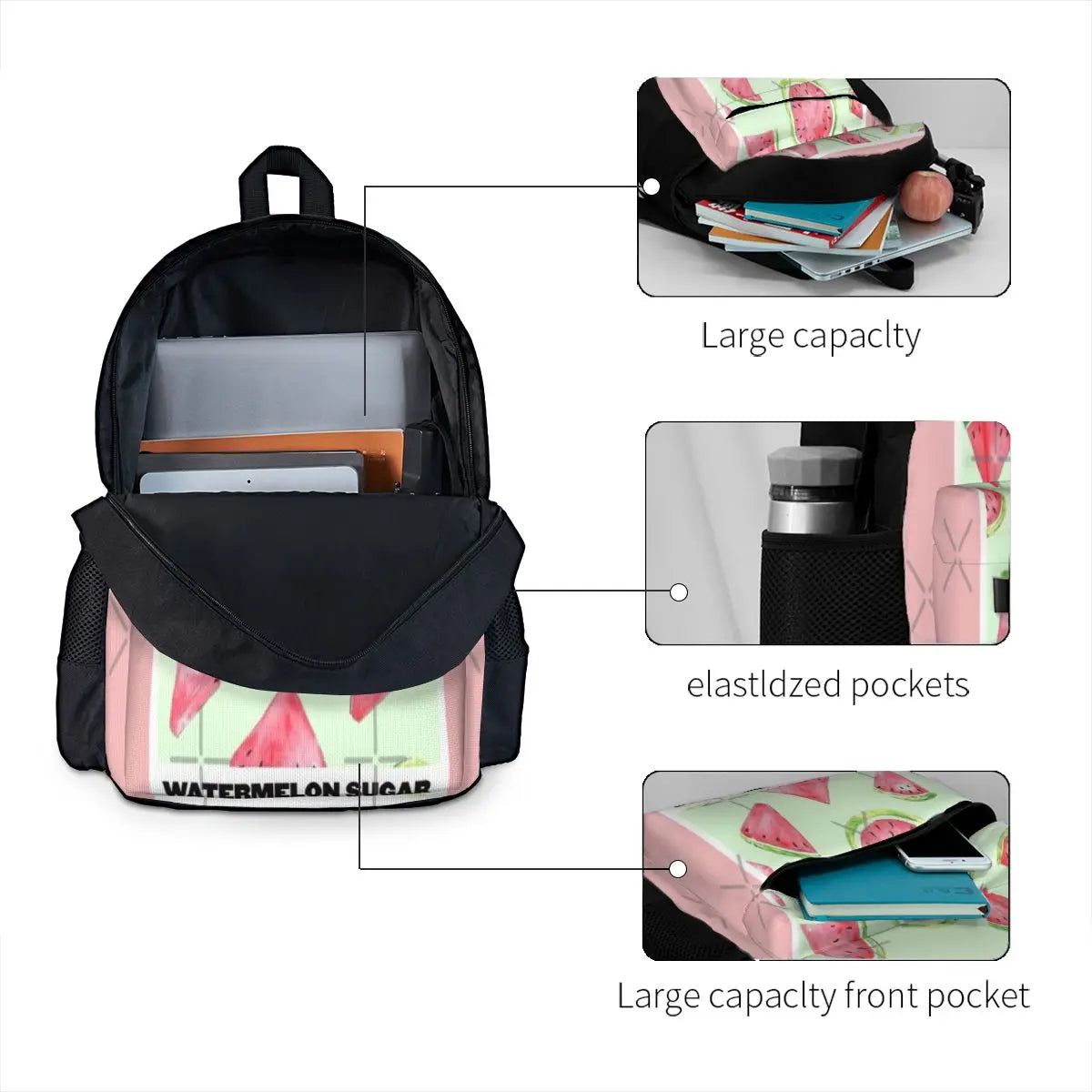 Watermelon Sugar Polaroid 1 Backpacks Men's Backpacks Bags For Women Female Bag