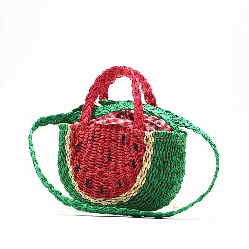 Watermelon Vacation Beach Straw Woven Bag Women Travel Shopper Bags