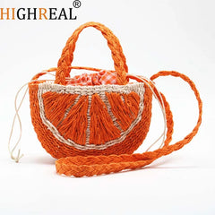Watermelon Vacation Beach Straw Woven Bag Women Travel Shopper Bags