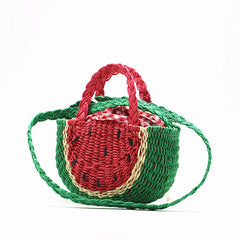 Watermelon Vacation Beach Straw Woven Bag Women Travel Shopper Bags