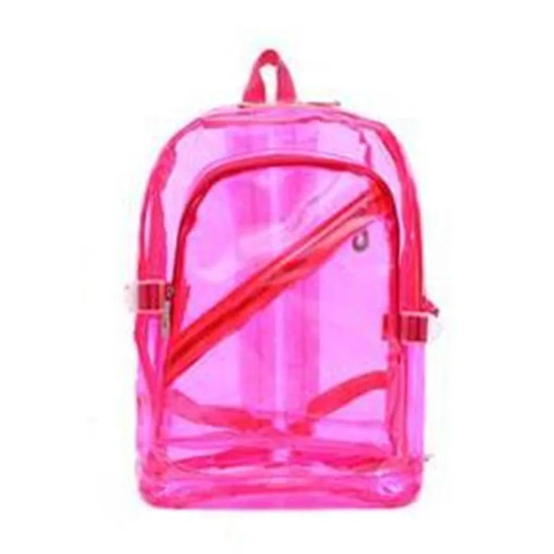 Clear PVC Backpack for Teenage Girls School Shoulders Bag