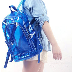 Clear PVC Backpack for Teenage Girls School Shoulders Bag