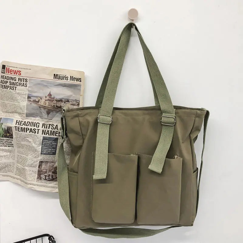 Waterproof Canvas Bag Large Capacity Harajuku Japanese Shoulder Bag