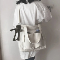 Waterproof Canvas Bag Large Capacity Harajuku Japanese Shoulder Bag