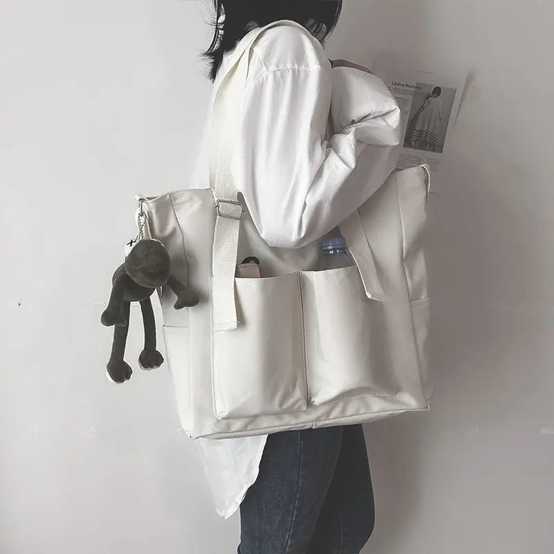 Waterproof Canvas Bag Large Capacity Harajuku Japanese Shoulder Bag