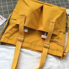 Waterproof Canvas Bag Female Large Capacity Messenger Student Tote Bag