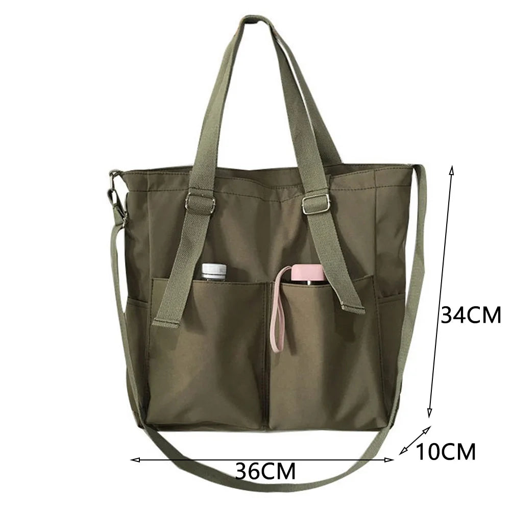 Waterproof Canvas Bag Large Capacity Student Messenger Bag