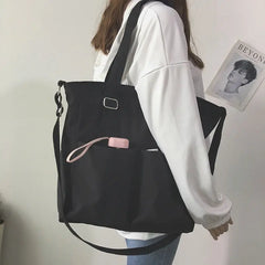 Waterproof Canvas Bag Female Large Capacity Messenger Student Tote Bag