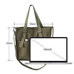 Waterproof Canvas Bag Large Capacity Student Messenger Tote Bag