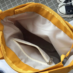 Waterproof Canvas Bag Large Capacity Student Messenger Tote Bag