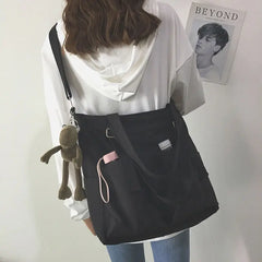 Waterproof Canvas Shoulder Bag Japanese Style School College Student