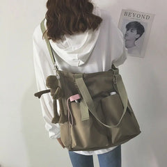 Waterproof Canvas Shoulder Bag Japanese Style School College Student