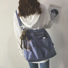 Waterproof Canvas Shoulder Bag Japanese Style School College Student