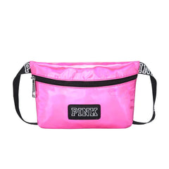 Waterproof Holographic Heuptas Fanny Pack - Pink Waist Bag for Women