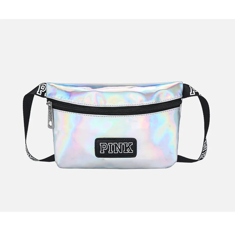 Waterproof Holographic Heuptas Fanny Pack - Pink Waist Bag for Women