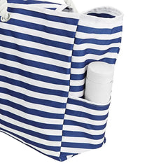 Waterproof Beach Tote Bag Large Capacity Striped Shoulder Bag