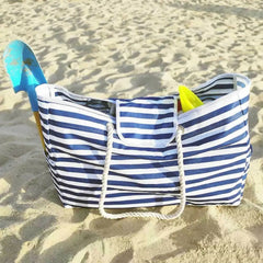 Waterproof Beach Tote Bag Large Capacity Striped Shoulder Bag