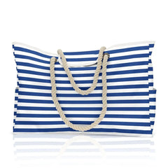 Waterproof Beach Tote Bag Large Capacity Striped Shoulder Bag