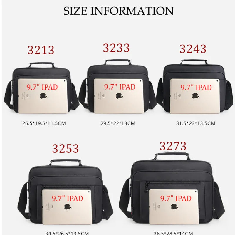 Waterproof Men Briefcase High Shoulder Bags For Women Messenger Bag