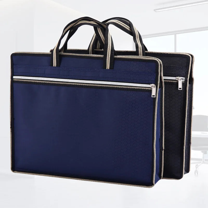 Waterproof Briefcase Canvas Portable High Capacity A4 Document Bag