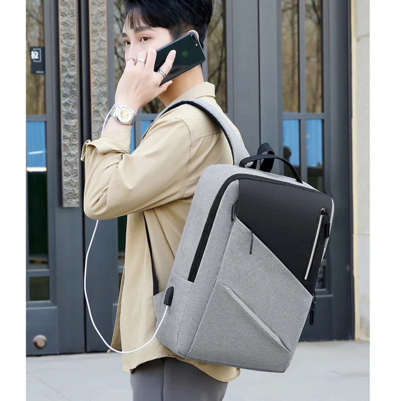 Waterproof Business Backpack Men Reflective Backpacks USB Charging Back Bag