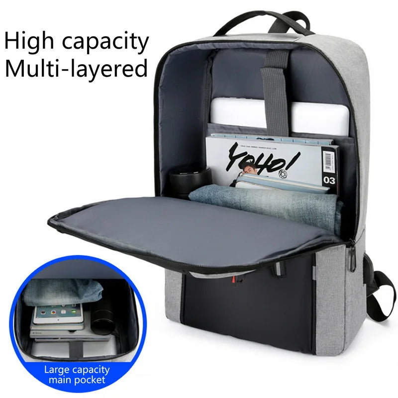 Waterproof Business Backpack USB School 15.6" Laptop