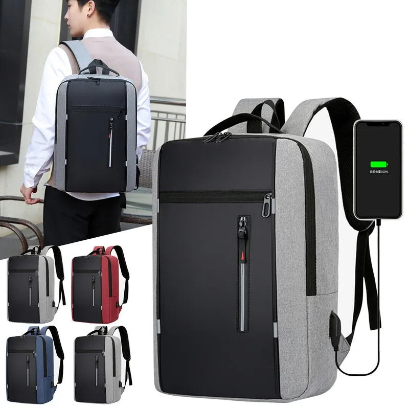 Waterproof Business Backpack Men USB School Backpacks 15.6 Inch Laptop Travel