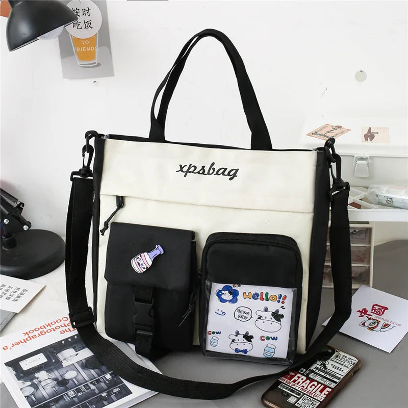 Waterproof Canvas Handbags Shoulder Bag Women's Casual Tote Bag