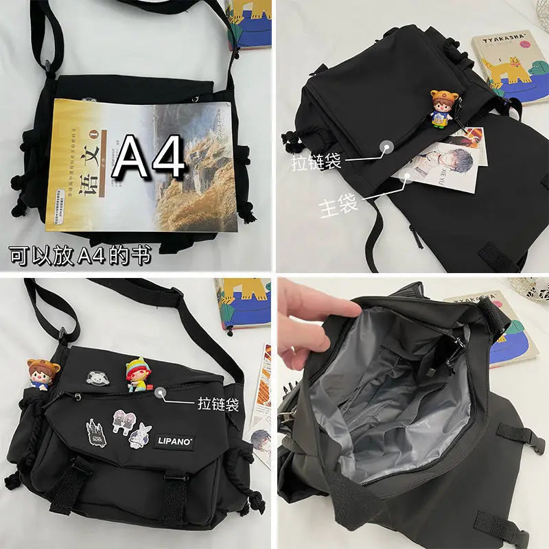 Waterproof Canvas Shoulder Bag Large Capacity Crossbody Bags