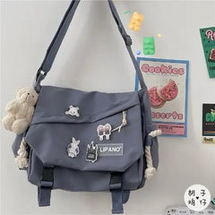 Waterproof Canvas Shoulder Bag Large Capacity Crossbody Bags