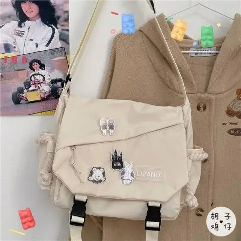 Waterproof Canvas Shoulder Bag Large Capacity Crossbody Bags