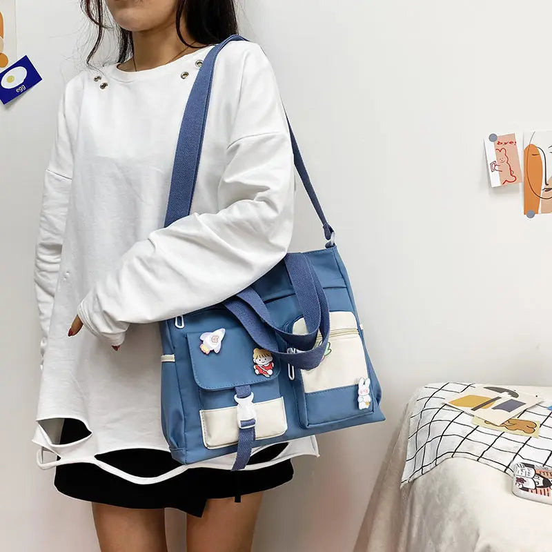 Waterproof Canvas Women Handbags Shoulder Bag Nylon Ladies Messenger Bag