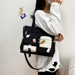 Waterproof Canvas Women Handbags Shoulder Bag Nylon Ladies Messenger Bag