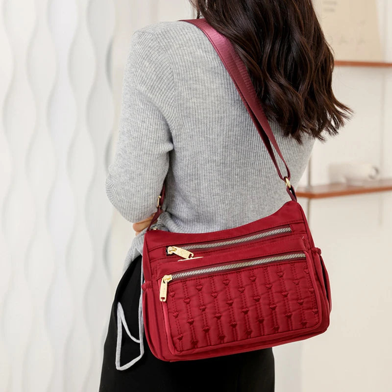 Waterproof Casual Mommy Bags Spring Women Nylon Shoulder Bags Messenger Embroide