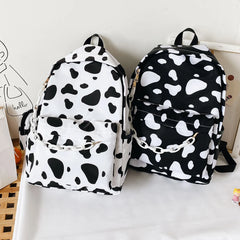 Cow Print Waterproof Women Backpack Anti-theft Shoulder Bag for Girls