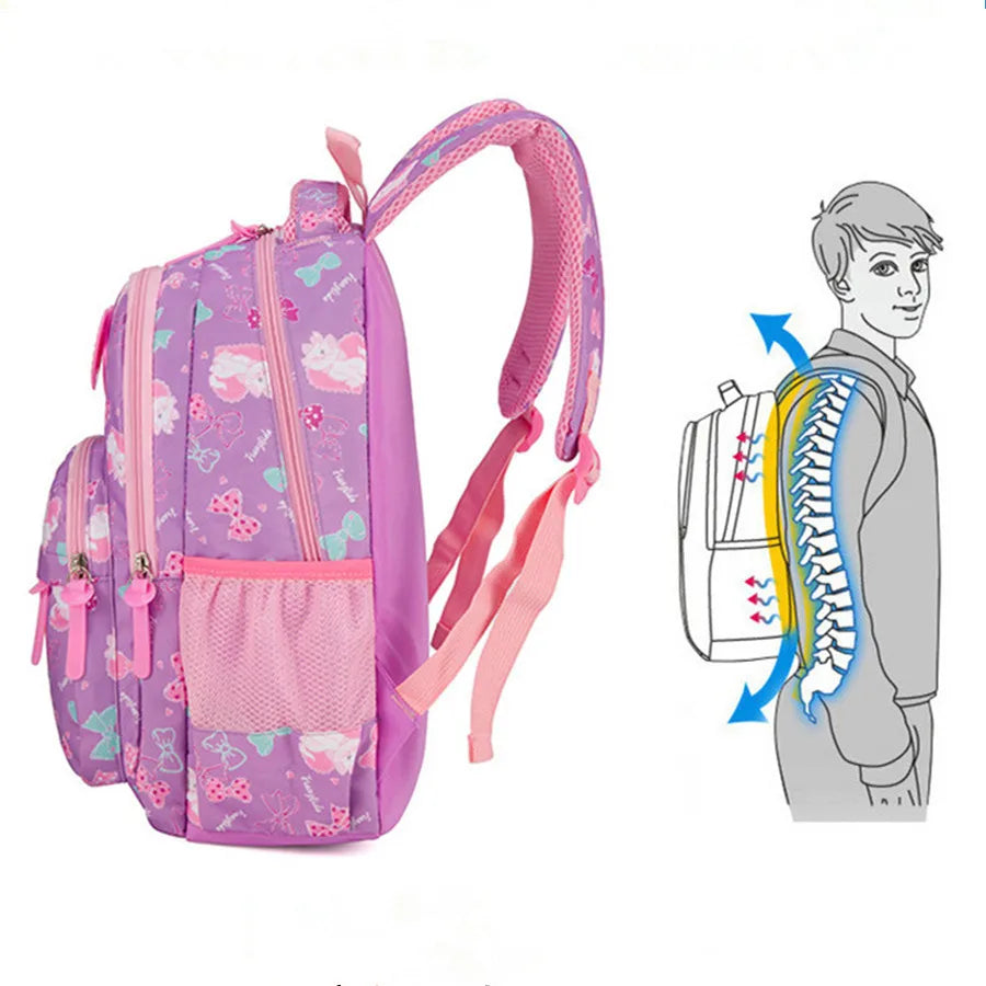 Waterproof Children School Bags For Girls Kids Cartoon Primary School Backpacks