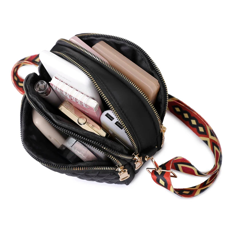 Waterproof Crossbody Shoulder Bag with Colored Strap