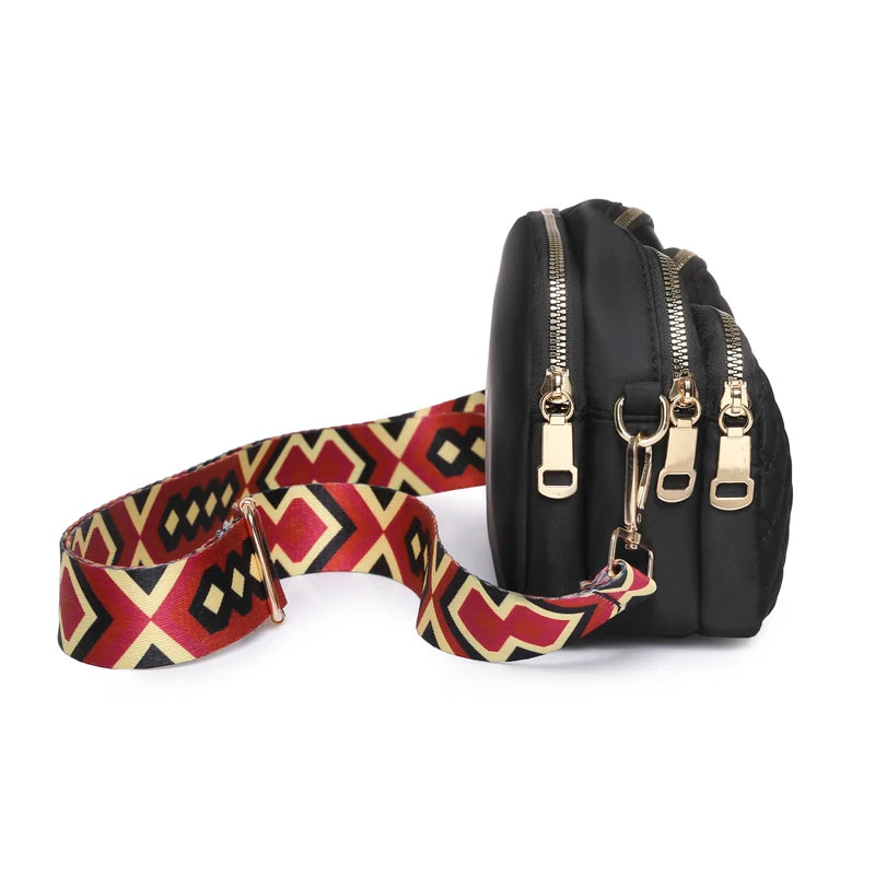 Waterproof Crossbody Shoulder Bag with Colored Strap