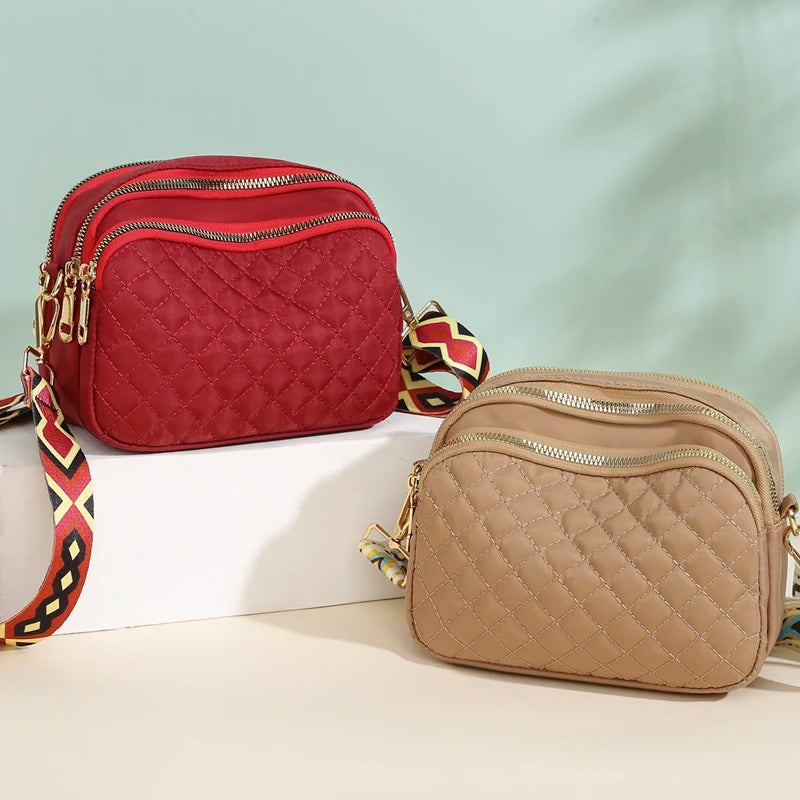 Waterproof Crossbody Shoulder Bag with Colored Strap