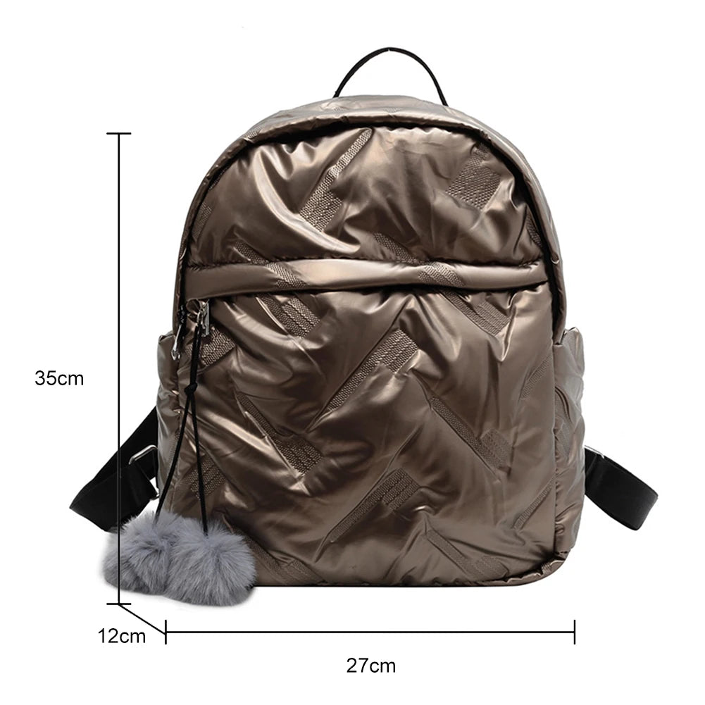 Waterproof Down Cotton School Backpack for Winter