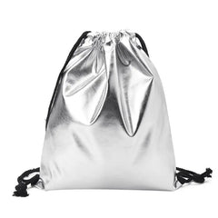 Waterproof Drawstring Backpack Bag PU Leather Women Sport Gym Bag