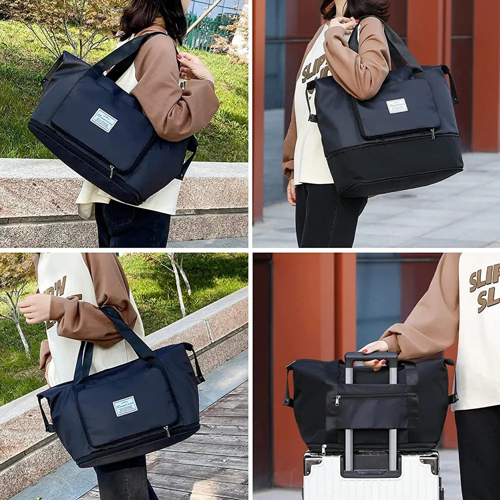 Waterproof Folding Travel Bags Tote Luggage Women Large Capacity Duffle Hand