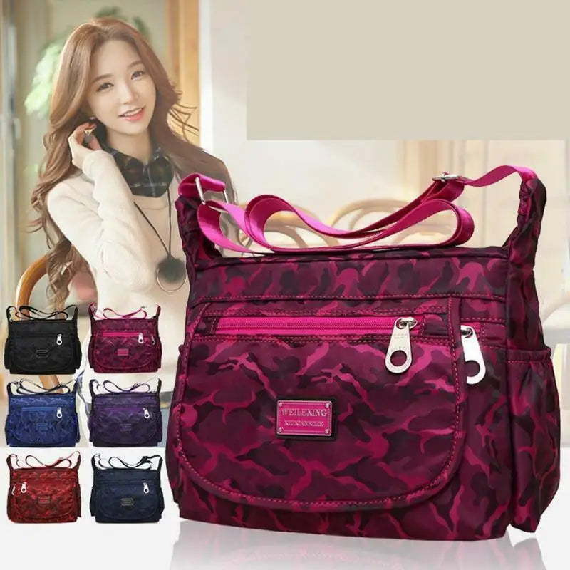 Waterproof Handbag Single-shoulder Nylon Purse Travel Lady