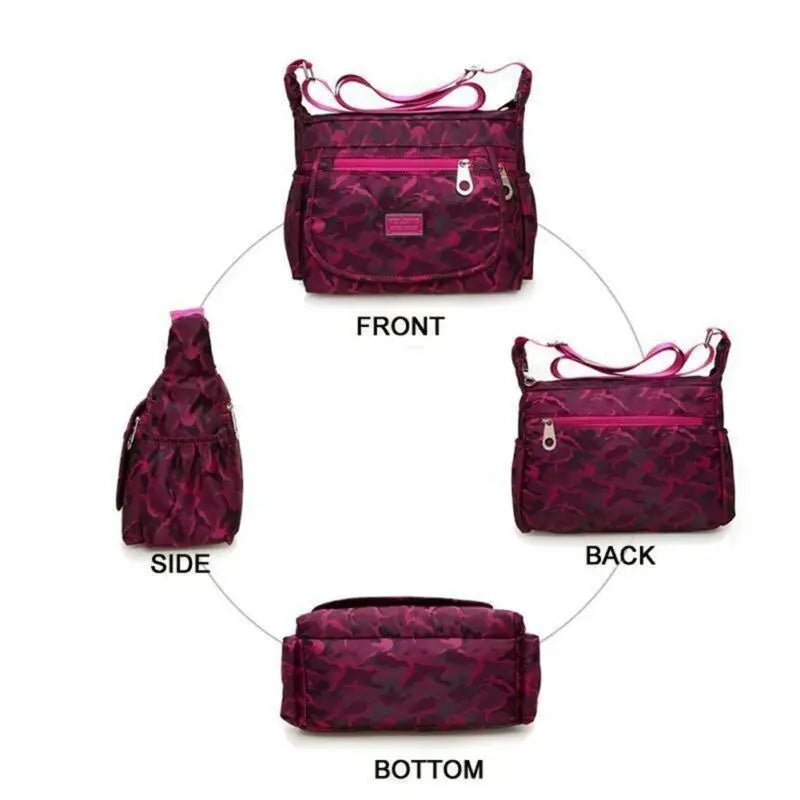Waterproof Handbag Single-shoulder Nylon Purse Travel Lady