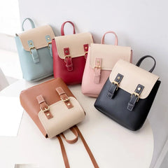 Waterproof High Mini Women Girl PU Leather School Bag Backpack